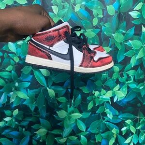 Nike Red and White High-Top Sneakers